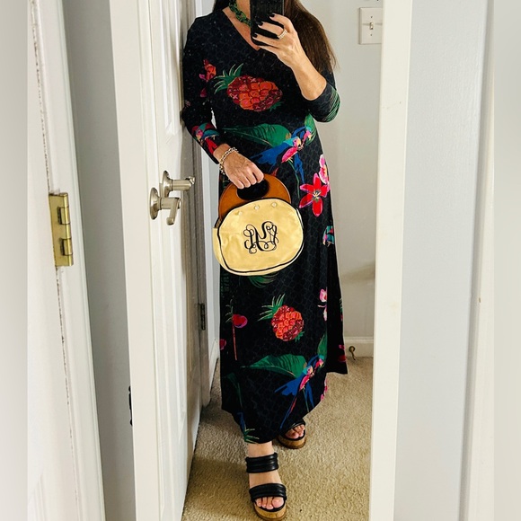 Soft Surroundings Wear Anywhere Tropical Paradise Faux Wrap Maxi Dress Small P - Picture 10 of 10